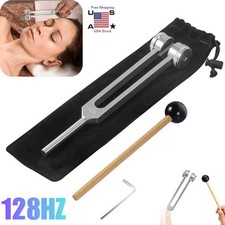 128Hz Healing Tuning Fork With Silicone Hammer Sound Therapy Musical Instrument