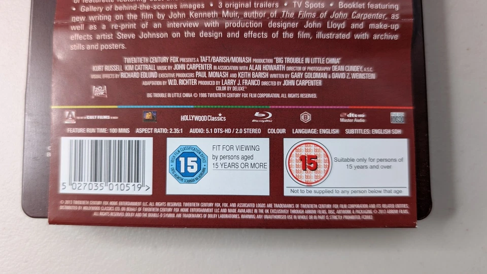 Big Trouble In Little China - Arrow Video - Limited Edition Blu-Ray Steelbook - Image 3 of 4