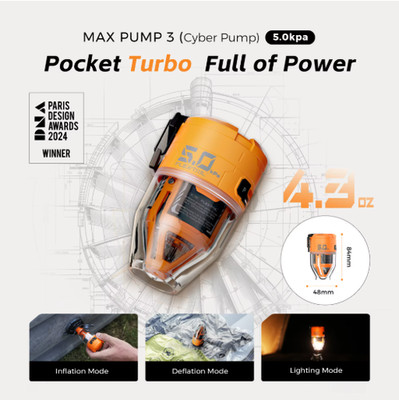 FLEXTAIL MAX Pump 3 Portable Electric Air Pump Camping Light Vacuum