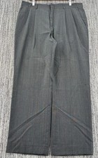 VTG Men’s Loose Green Pinstriped Pleated Dress Pants 36x30 Made In USA 9.5” Leg