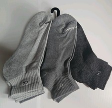 Calvin Klein Men's Cushion Quarter Cut Socks, Grey, 6-Pack