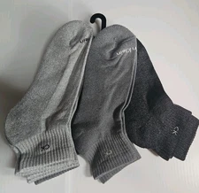 Calvin Klein Men's Cushion Quarter Cut Socks, Grey, 6-Pack