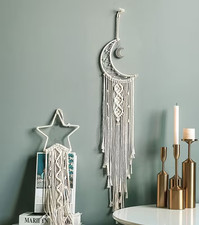 1 x Set of Star & Moon Dream Catchers Macrame Wall Hangings Home Decor 1 of Each
