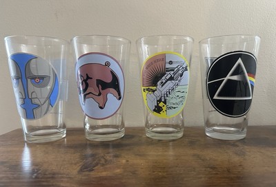 Pink Floyd 4 Pint Glasses Wish You Were Here Dark Side Moon Animals -Read Detail