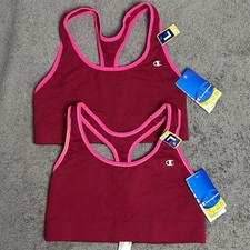 2 Champion B9504 Absolute Compression Med Support Sports Bra Sz Large Red 22