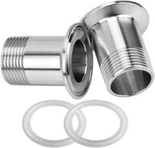 Stainless Steel Sanitary Pipe Fitting 1" NPT Male Thread To 1.5" Tri Clamp 50.5m