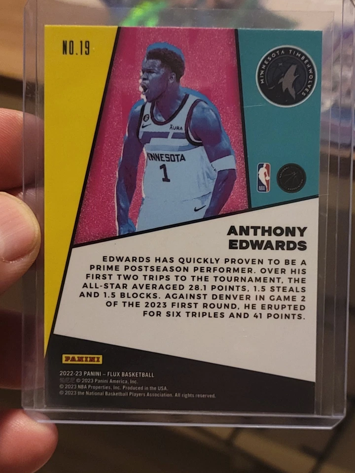 2022-23 Panini Flux - Flux Appeal Anthony Edwards #19 - Image 2 of 2
