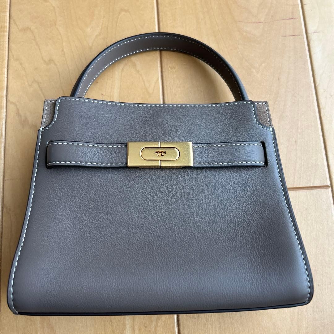 TORY BURCH Lee Radziwill Petite Double Bag in Greige thumbnail 2