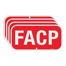 FACP Sign Fire Alarm Control Panel Sign - 4 Pack - 12 x 6 Inches Rust Free .0...