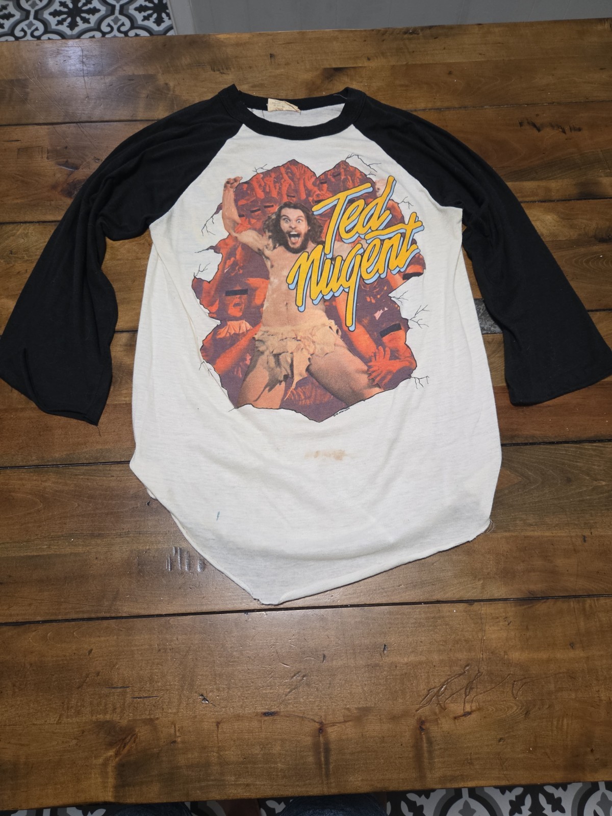 Vintage 1981 Ted Nugent Intensities In 10 Cities Tour Raglan Shirt Medium 80s image 3
