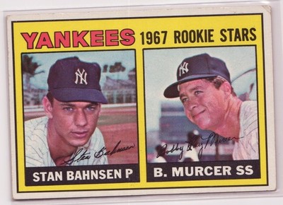 1967 Topps Yankees Rookie Stars Stan Bahnsen Bobby Murcer RS, #93 RC