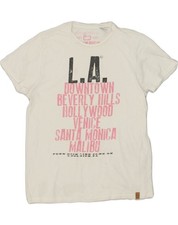 PENN-RICH Womens Graphic T-Shirt Top UK 14 Large White Cotton JN03