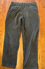 Vintage LL Bean Corduroy Pants Black 100 Cotton Size 36 X 30 Smoke Gray