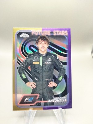 2024 Topps Chrome Formula 1 Andrea Kimi Antonelli Gold & Purple Refractor #22 RC