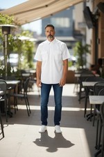 Nwt Shaquille O'Neal Sz XLT Button Front Shirt, White, Pockets. NS-2