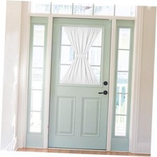 French Door Curtains for Small Window 52"W x 40"L Pack of 1 Blackout/White