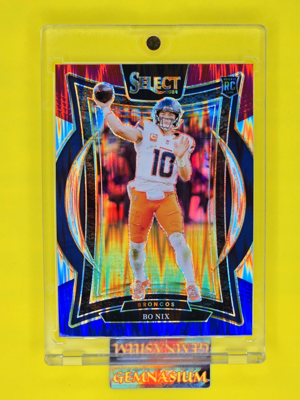 2024 Panini Select - Concourse Bo Nix #30 Red & Blue Shock Prizm (RC)