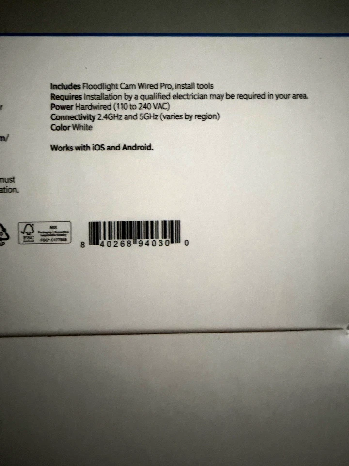 Ring Floodlight Cam Wired Pro - Video 2K, Movimiento 3D - Blanco - Nueva Caja Sellada 📦 Foto 4 de 4