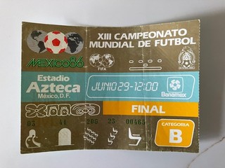 1986 World Cup Final Ticket Argentina v West Germany