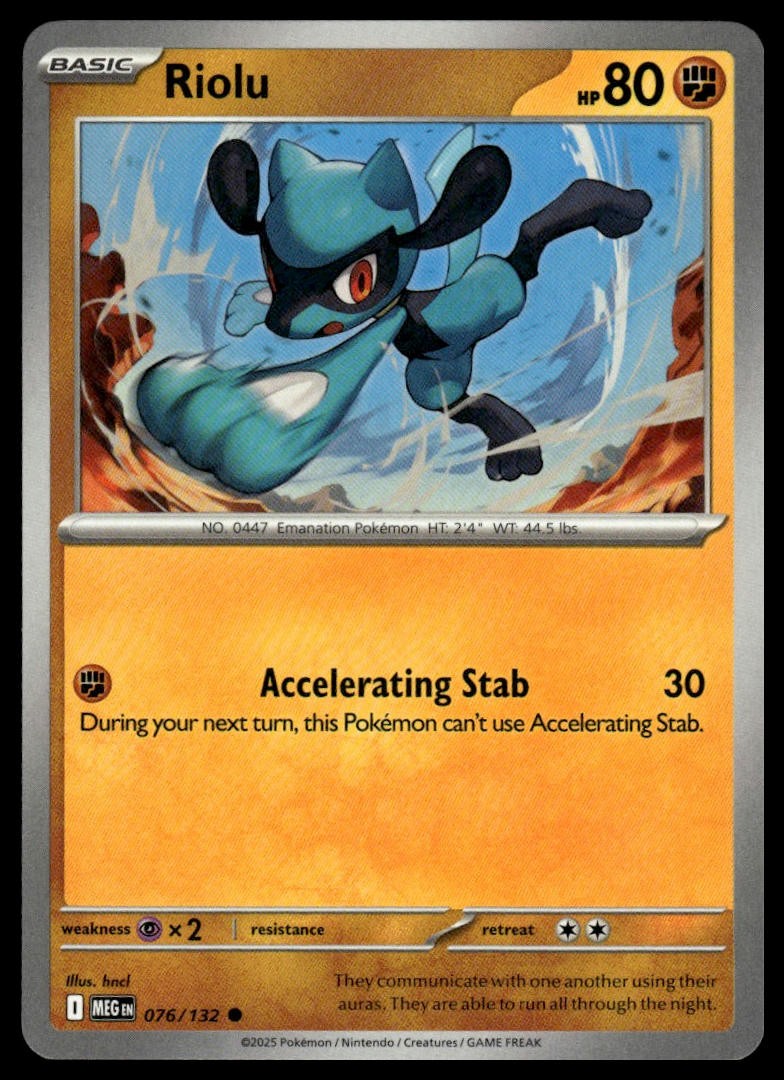 Riolu ME01: Mega Evolution 076/132 Normal NM