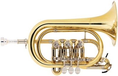 Kleine Drehventil Cornet / Trompete f. Jungmusiker, Rucksack, Wandern & Festival