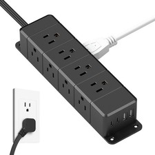 30W USB C Power Strip Surge Protector,4 Side 12 Outlets Desk Power Strip with...