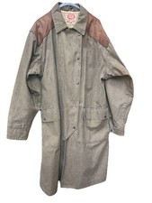 Australian Outback Collection Duster Trench Coat Made In Canada Brown Men L READ