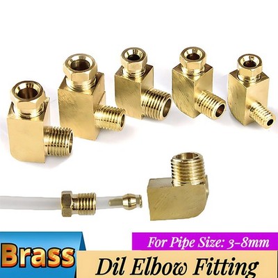 Auto Lube Grease M4 M5 M6 M8 M10 1/4'' 1/8'' Lubrication Brass oil Elbow Fitting