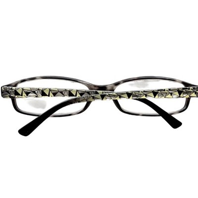 Gamma Ray Optics Reading Glasses FRAMES Marble Geometric Yellow Temples Artsy