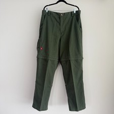 The North Face Pants Men 36x32 Green Convertible Zip Off Roll Tab Hiking Tekware