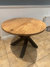 Handmade Solid Oak  1 metre diameter Dining Table