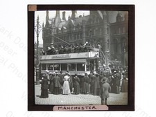 Manchester Town Hall Tram Albert Square Magic Lantern Slide c1900s