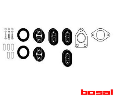 Montagesatz, Abgasanlage für MITSUBISHI Galant VI Oldtimer BOSAL 257-884 Neu