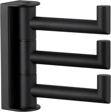 Swivel Towel Hook 3 Arms SUS 304 Stainless Steel Foldable Bathroom Robe Towel