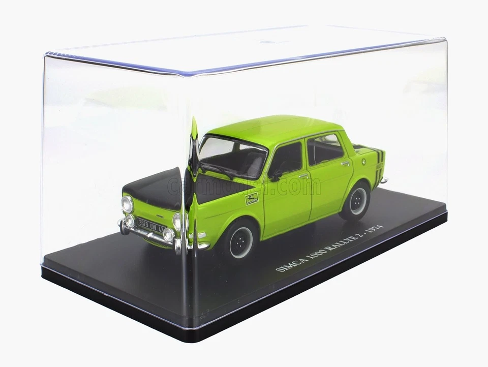 MODELLINO AUTO STATICO CENTAURIA SIMCA 1000 RALLY 2 1974 CON VETRINA VERDE 1:24 - Immagine 4 di 4