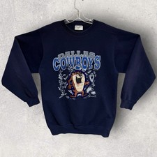 VTG 90  s Dallas Cowboys Tasmanian Devil Looney Tune Sweatshirt Men  s Med. 23x29  