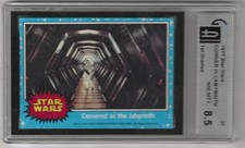 1977 Topps Star Wars Blue #37 cornered in the Labyrinth Graded Card GAI 8.5