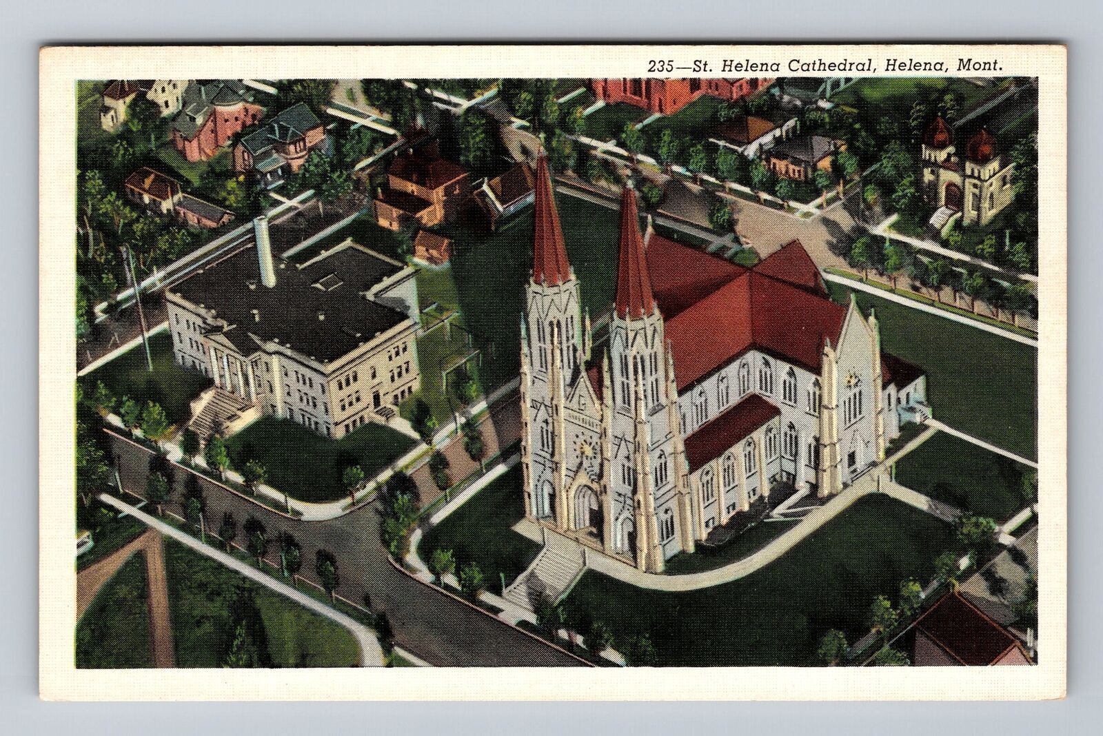 Helena MT-Montana, St Helena Cathedral, Religion, Vintage Postcard
