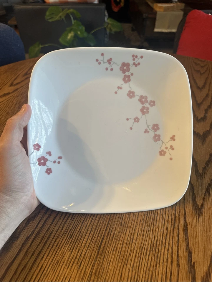 CORELLE Hanami Garden Square Red Cherry Blossom Replacement Plate - Image 4 of 4