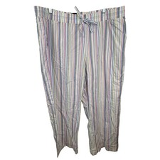 NWT Gap Womens XL Pajama Pants Multicolor Striped Cotton Drawstring Sleepwear