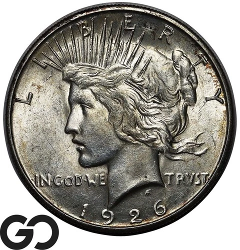 1926-S Peace Dollar, Choice AU++/Unc Tougher Date, Cartwheel Luster