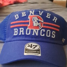'47 Denver Broncos NFL "Clean Up" Adjustable Cap One Size Blue Orange White