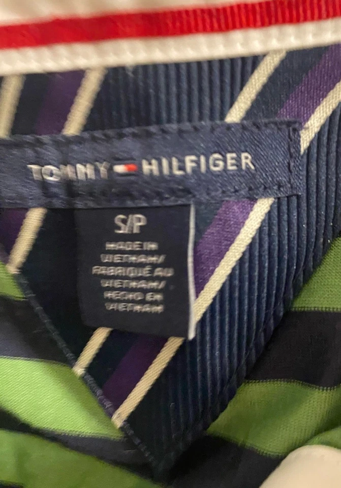 Tommy Hilfiger Vintage Y2K Mujer Rayas Rugby Manga Larga Escudo Logo Talla S Foto 4 de 4