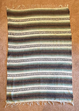 SERAPE BLANKET Rug Throw Acrylic Fringe Mexican Southwestern Falsa Saltillo
