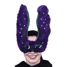 Purple Feather with Sequin Mask Adult Halloween Accessory