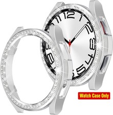 2 in 1 Glitter Bumper Cover for Samsung Galaxy Watch 6 Classic 43mm, Bling Case