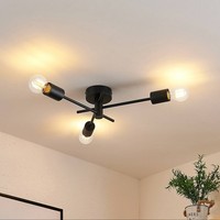 Lindby Deckenlampe 'Cerros' (Modern) In Schwarz Aus Metall (3 Flammig, E27) - De
