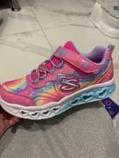 Skechers Star Sparks Single Strap S-Lights Up Sneaker Pink Big Girls Size 2.5