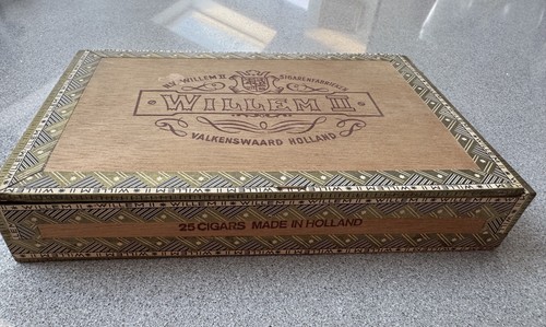 Holz Zigarrenkiste NV Willem II Chicas 25 Zigarren Made in Holland Leerkiste