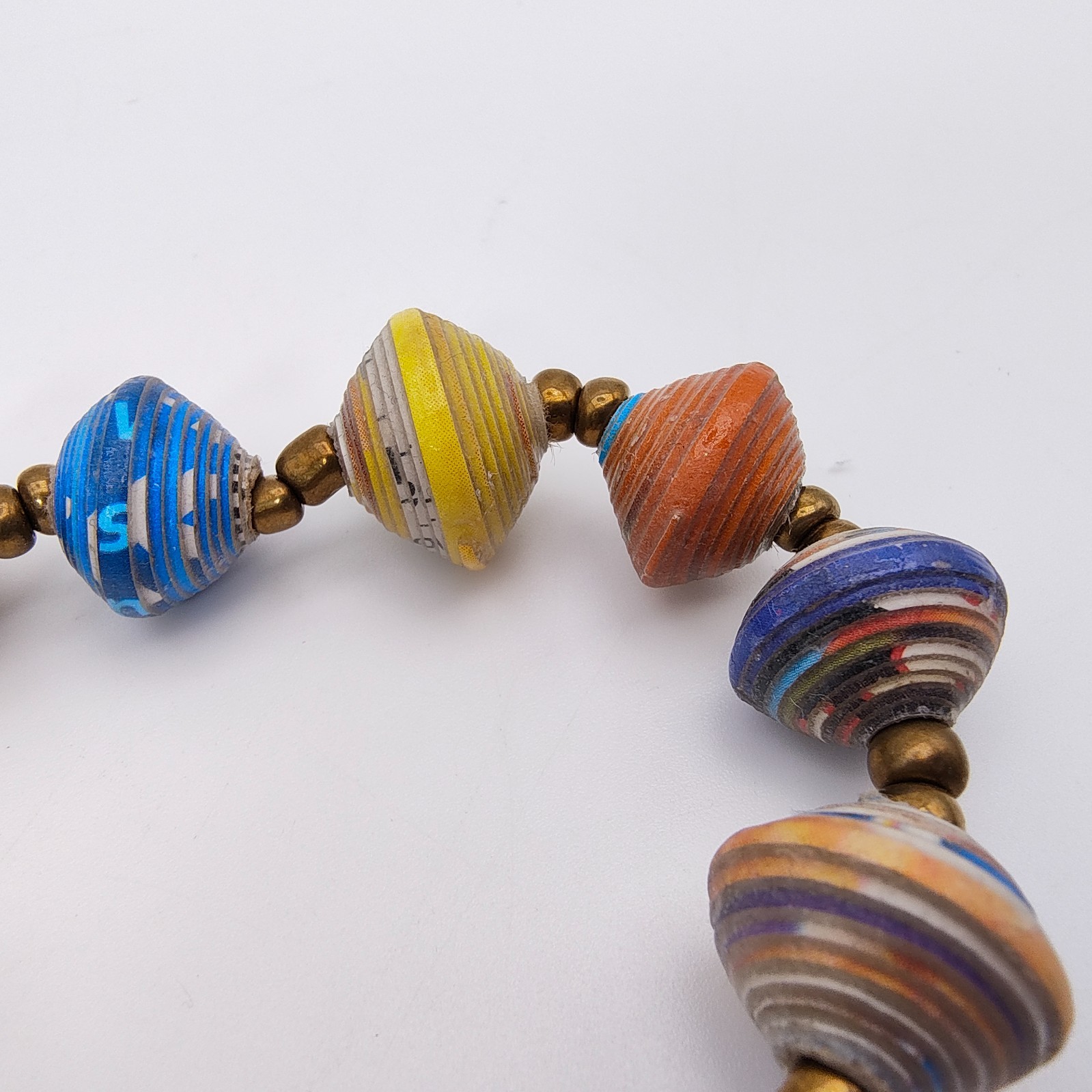Boho Stackable Recycled Paper Bead Bracelets Set … - image 8